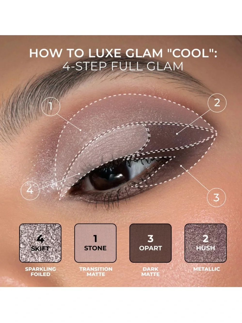 Natasha Denona Luxe Glam Compact Quad Eyeshadow Palette - Cool